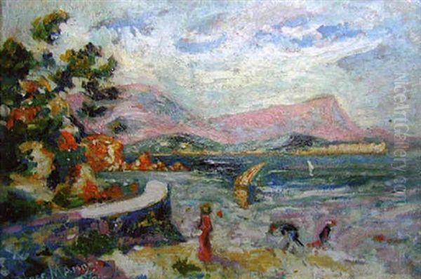 Bord De Mer Pres De Toulon Oil Painting by Jose (Joseph) Mange