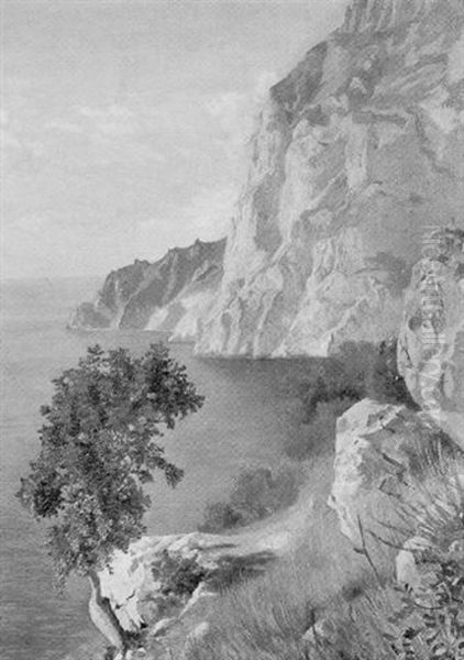 Falaises Pres De Capri Oil Painting by Marcel Mangin