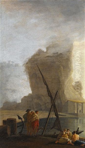 Hafenszene Oil Painting by Adrien Manglard