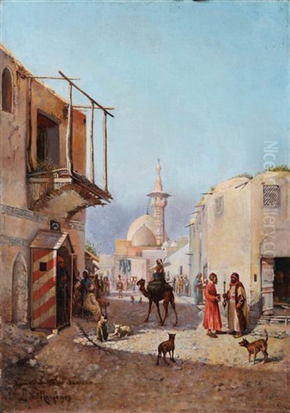 Sokak Oil Painting by Leonardo De Mango