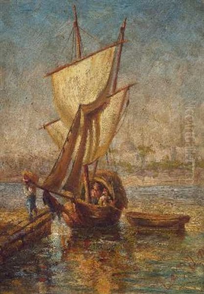 Segelboot Vor Istanbul Oil Painting by Leonardo De Mango