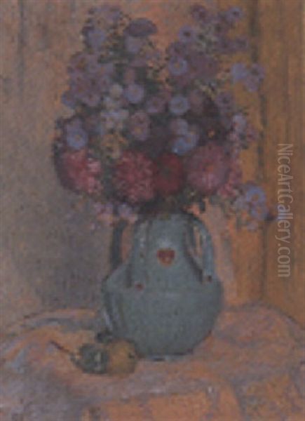 Herbstblumen Oil Painting by Burkhard Mangold