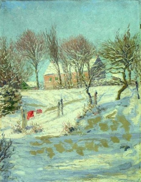 Wintersonne Oil Painting by Josef Mangold