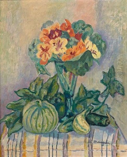 Melons Et Capucines Oil Painting by Henri Charles Manguin