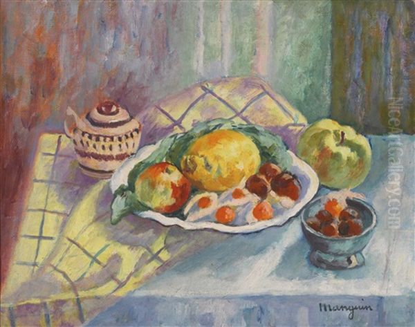 Pommes, Citrons Et Physalis Oil Painting by Henri Charles Manguin