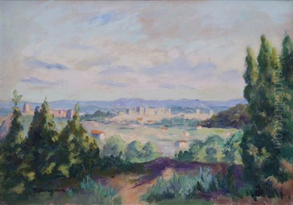 Avignon Vue De Peyo Oil Painting by Henri Charles Manguin