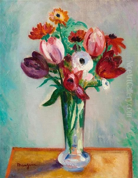 Vase Des Fleurs Oil Painting by Henri Charles Manguin