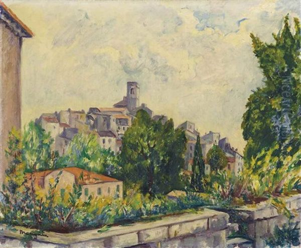 Temps Gris A Saint-paul-de-vence Oil Painting by Henri Charles Manguin