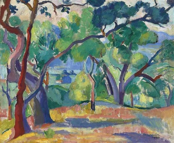 Paysage De Saint-tropez Oil Painting by Henri Charles Manguin