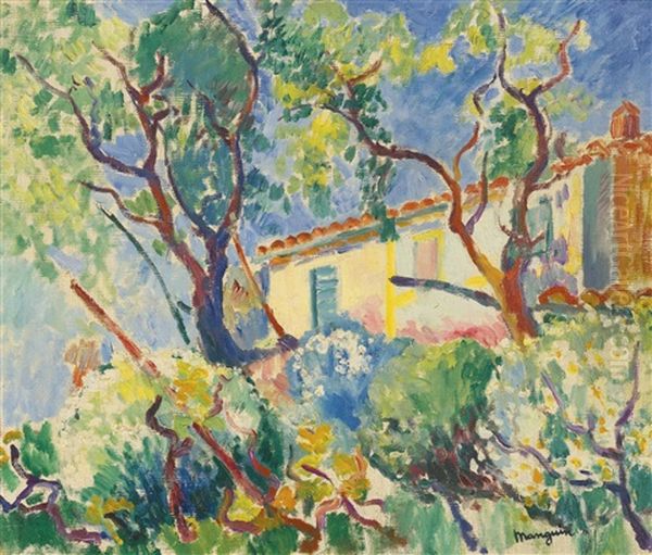 La Maison De Signac, Les Cigales, Saint-tropez Oil Painting by Henri Charles Manguin