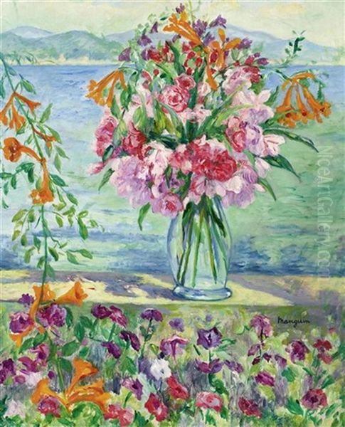 Lauriers-roses Et Petunias Oil Painting by Henri Charles Manguin