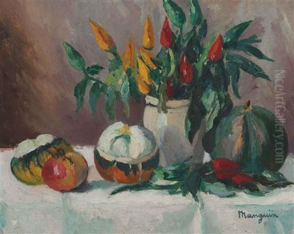 Nature Morte Aux Piments Decoratifs Oil Painting by Henri Charles Manguin