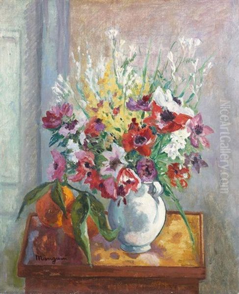 Anemones, Mimosas Et Oranges Oil Painting by Henri Charles Manguin