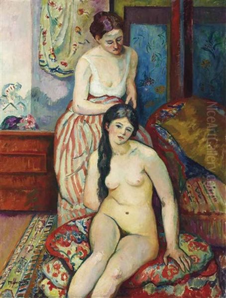 La Coiffure Oil Painting by Henri Charles Manguin