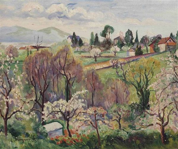 Paysage De Suisse Au Printemps Oil Painting by Henri Charles Manguin