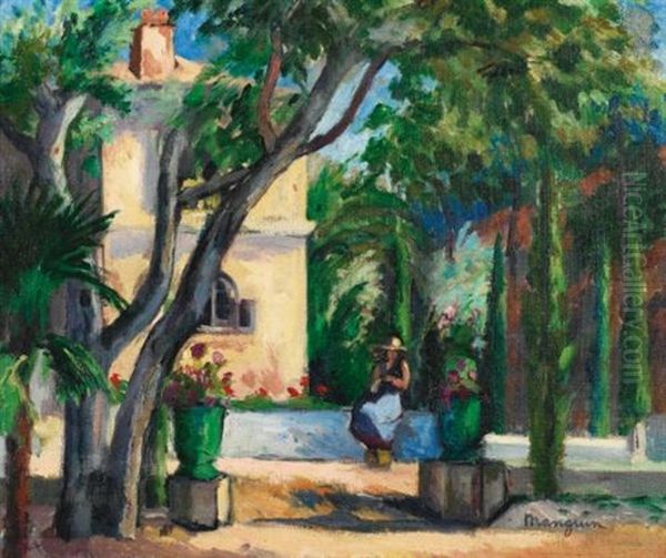 Le Jardin De L'oustalet, Saint Tropez Oil Painting by Henri Charles Manguin