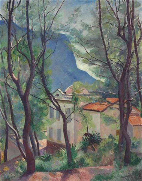 La Maison Dans Les Arbres, Villecroze Oil Painting by Henri Charles Manguin