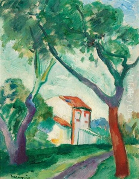 La Maison De La Mere Feraud A Saint-tropez, Ete Oil Painting by Henri Charles Manguin