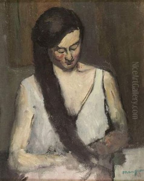 Jeanne Se Coiffant Oil Painting by Henri Charles Manguin