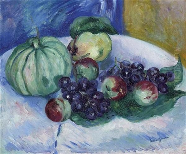 Peches, Raisins Et Melon Oil Painting by Henri Charles Manguin