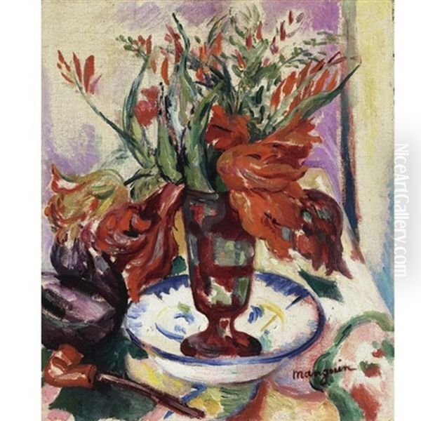 Bouquet De Fleurs Oil Painting by Henri Charles Manguin