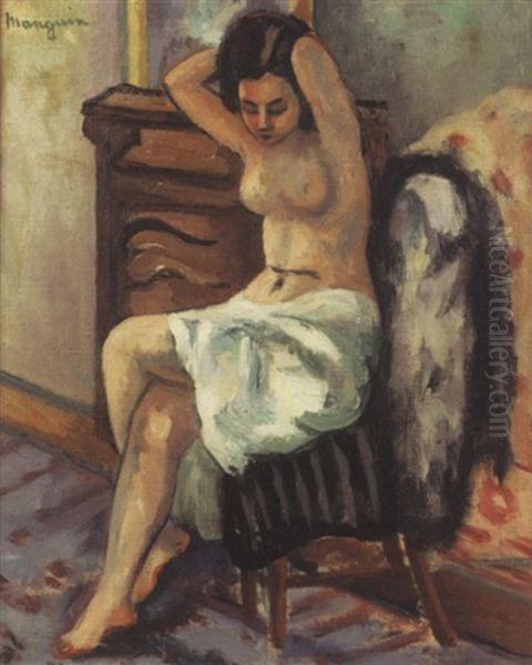 Jeune Femme, Assise, Bras Derriere La Tete by Henri Charles Manguin