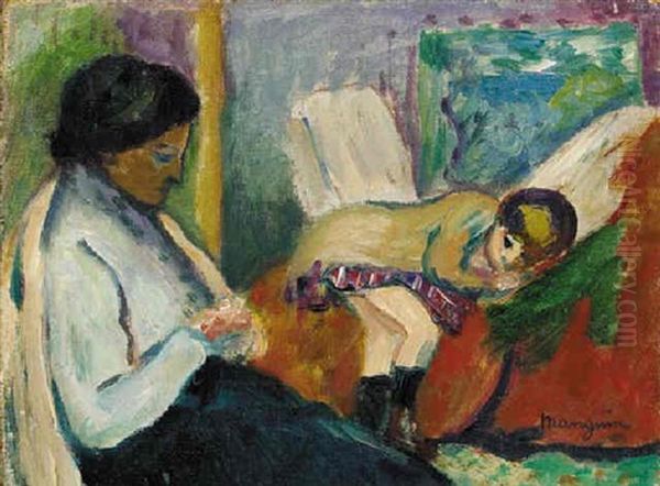 Jeanne Manguin Et Sa Fille Lucile by Henri Charles Manguin