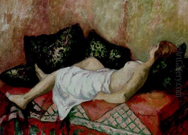 Femme Sur Un Sofa Oil Painting by Henri Charles Manguin