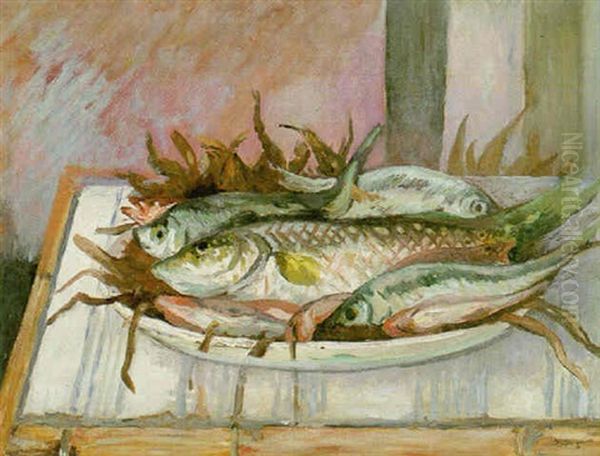 Nature Morte Aux Poisson De Roches Oil Painting by Henri Charles Manguin