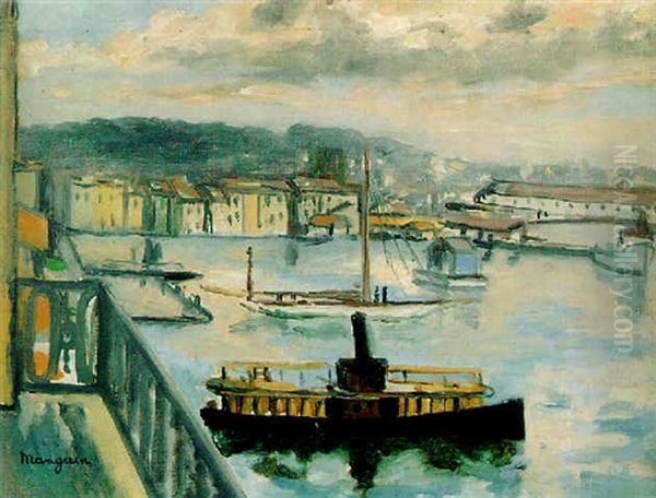 Bateau A La Seine, Toulon Oil Painting by Henri Charles Manguin