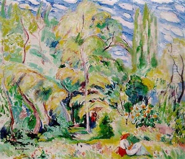 Sous-bois A Colombier Oil Painting by Henri Charles Manguin