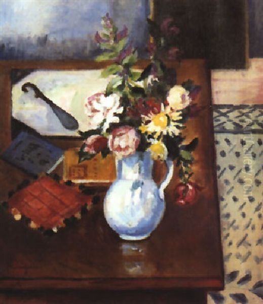 Coin De Table, Fleurs Des Champs Dans Un Vase Oil Painting by Henri Charles Manguin