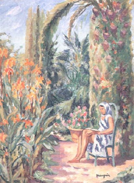 Odette Dans Le Jardin De L'oustalet, Ete Oil Painting by Henri Charles Manguin