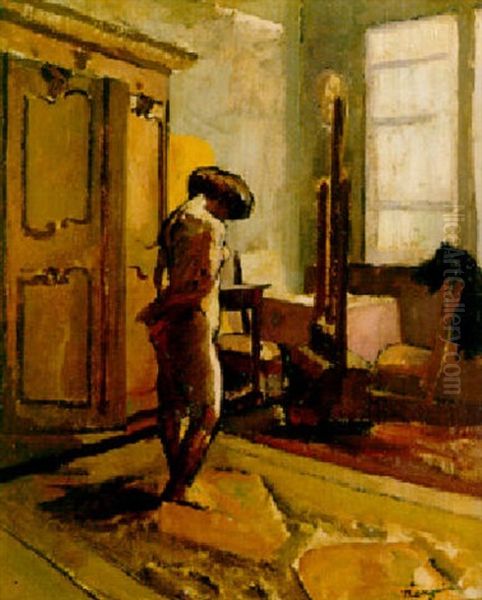 L'atelier, Le Modele Nu Oil Painting by Henri Charles Manguin