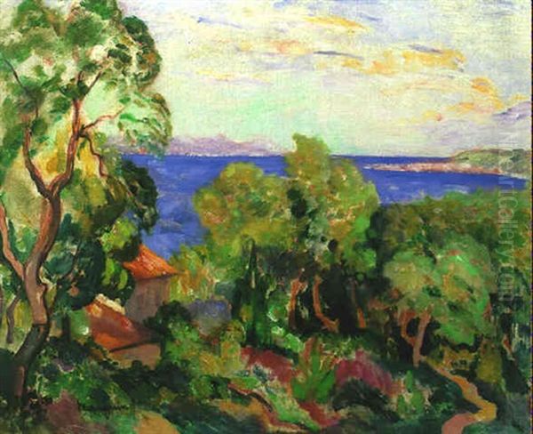 Le Golfe De St. Tropez Oil Painting by Henri Charles Manguin