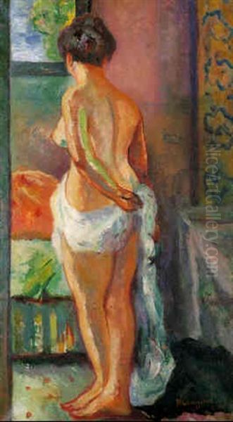 Nu Debout S'essuyant Oil Painting by Henri Charles Manguin