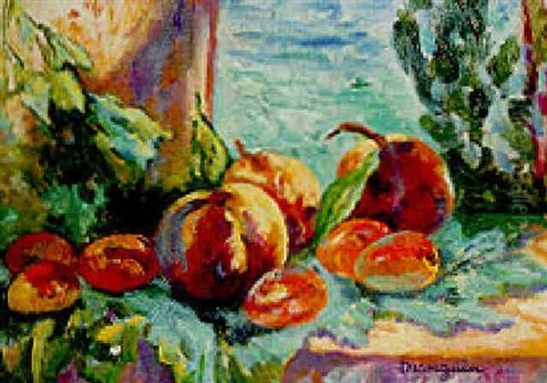 Nature Morte Aux Abricots Et Peches Oil Painting by Henri Charles Manguin