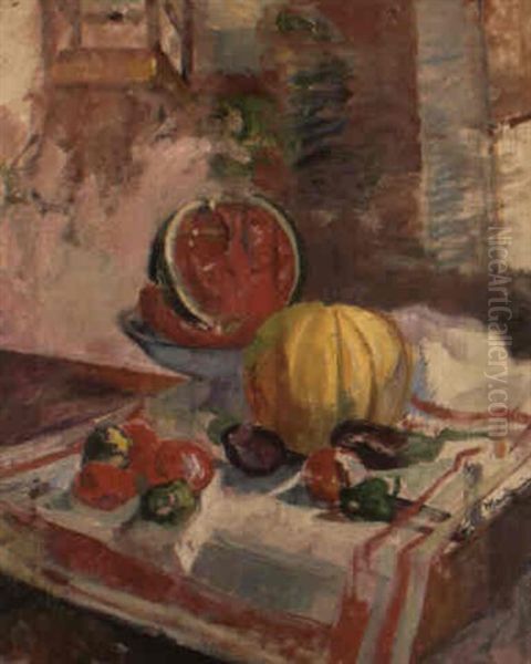 Nature Morte A La Pasteque Oil Painting by Henri Charles Manguin