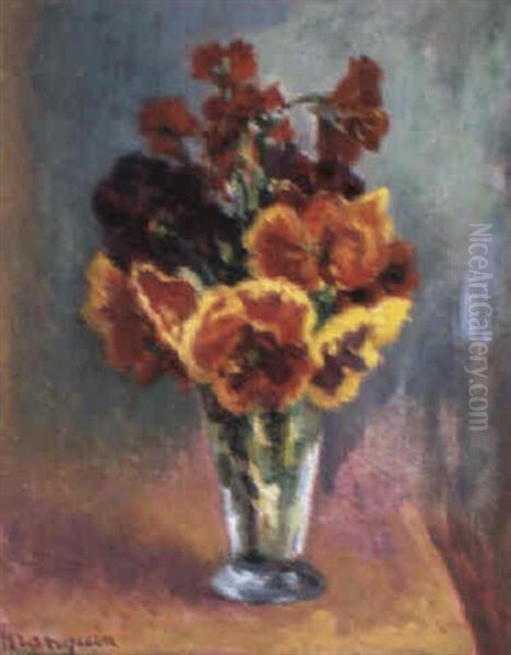 Bouquet De Pensees Oil Painting by Henri Charles Manguin