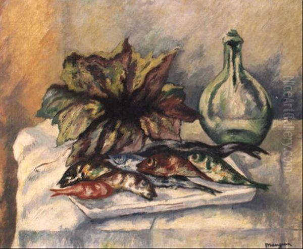 Chou Rouge Et Poissons Oil Painting by Henri Charles Manguin