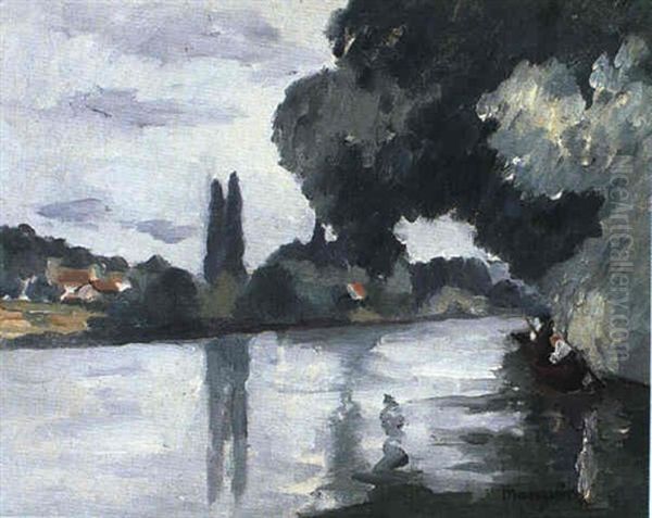 La Seine A Villennes Oil Painting by Henri Charles Manguin