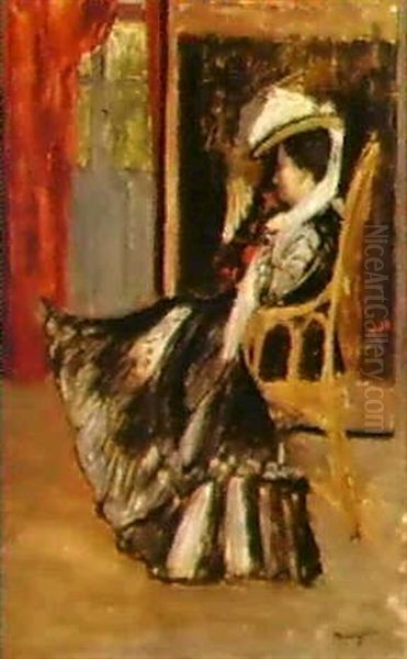 Esquisse Pour Un Portrait De                                Jeanne Manguin Oil Painting by Henri Charles Manguin