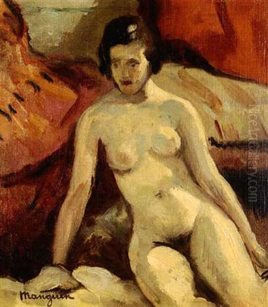 Femme Nue Etendue Oil Painting by Henri Charles Manguin