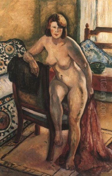 Nu Au Fauteuil, 'grenouillette' Oil Painting by Henri Charles Manguin