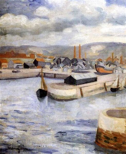 Le Port De Rouen Oil Painting by Henri Charles Manguin