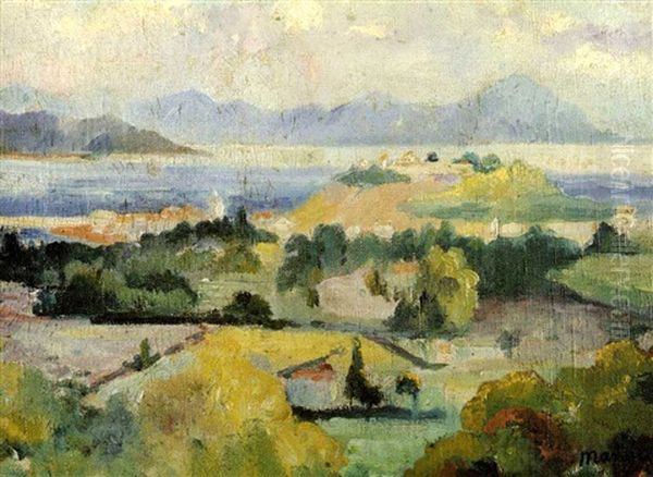 Paysage Mediterraneen Oil Painting by Henri Charles Manguin