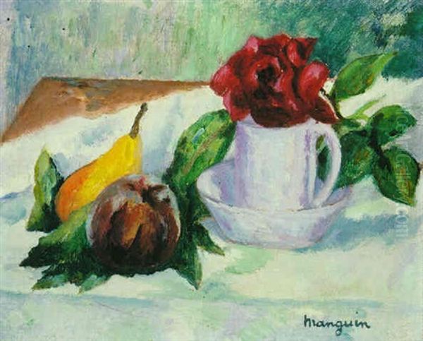 La Tasse A La Rose Oil Painting by Henri Charles Manguin