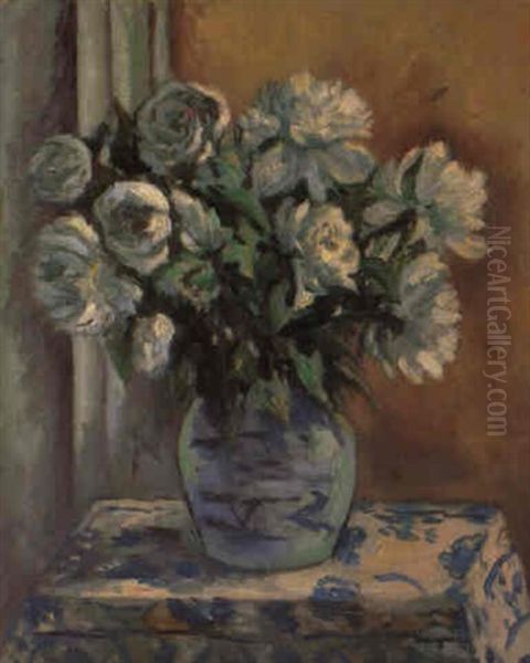 Pivoines Blanches Oil Painting by Henri Charles Manguin