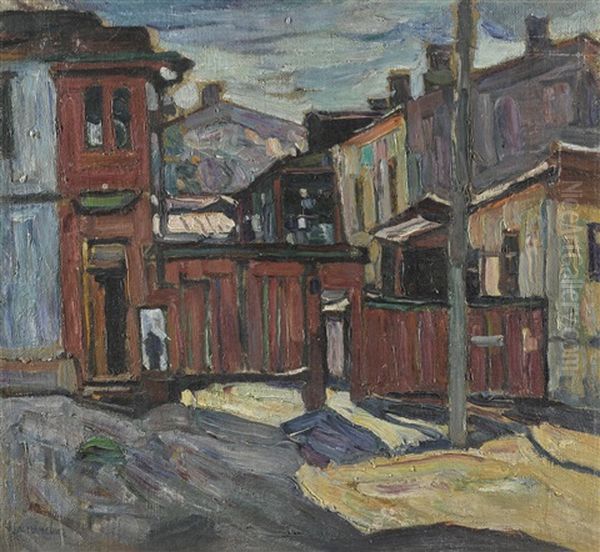 Winter. Courtyard In Sovskaya Street, Kiev Oil Painting by Abraham Manievich