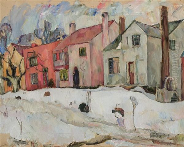 Winter Scene In Yonkers Oil Painting by Abraham Manievich